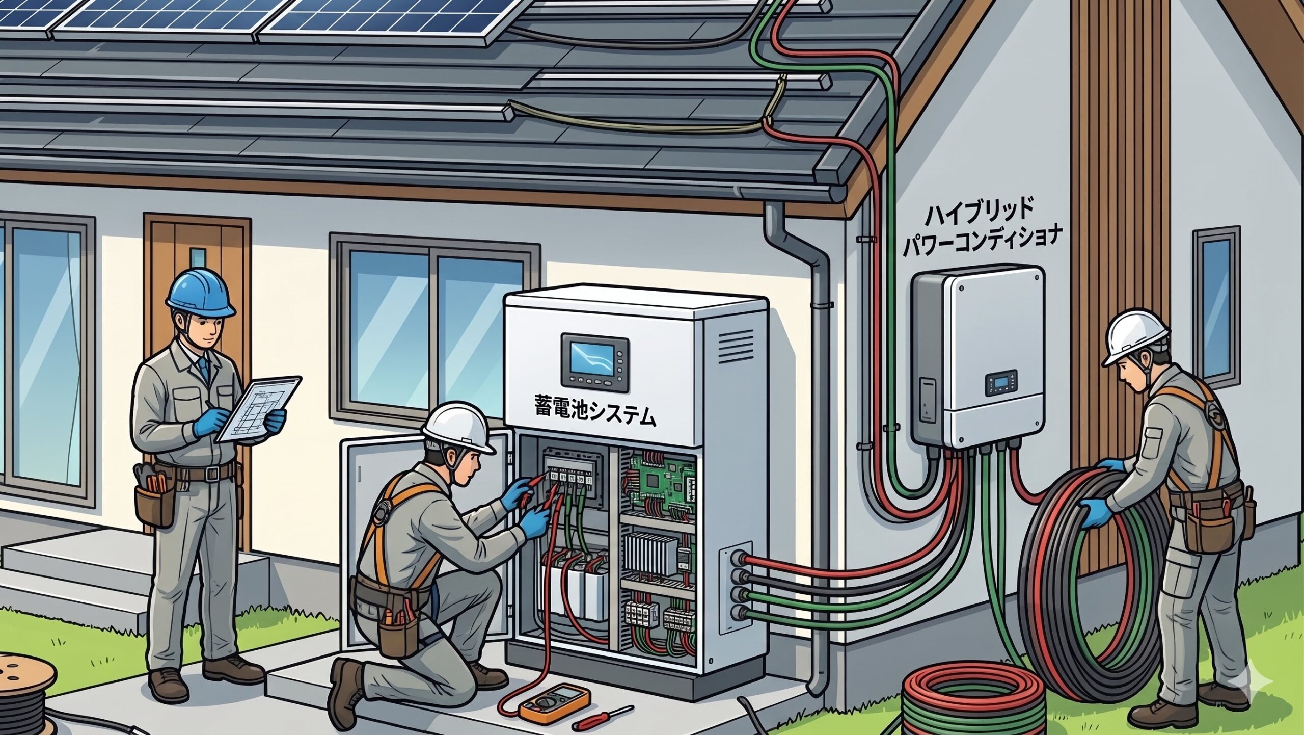 和歌山県内の家庭用蓄電池の導入設置工事と配線・連系工事